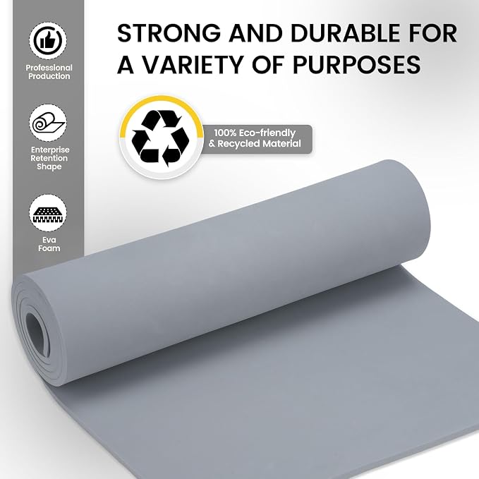 Do²ping Gray Eva Foam Sheets Roll, 3mm EVA Craft Foam 49''x13.9'' High Density - Image 4