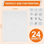 FURWEY 24PCS 8.5"x11" Wash Away Embroidery Stabilizer – Self Adhesive & - Image 2
