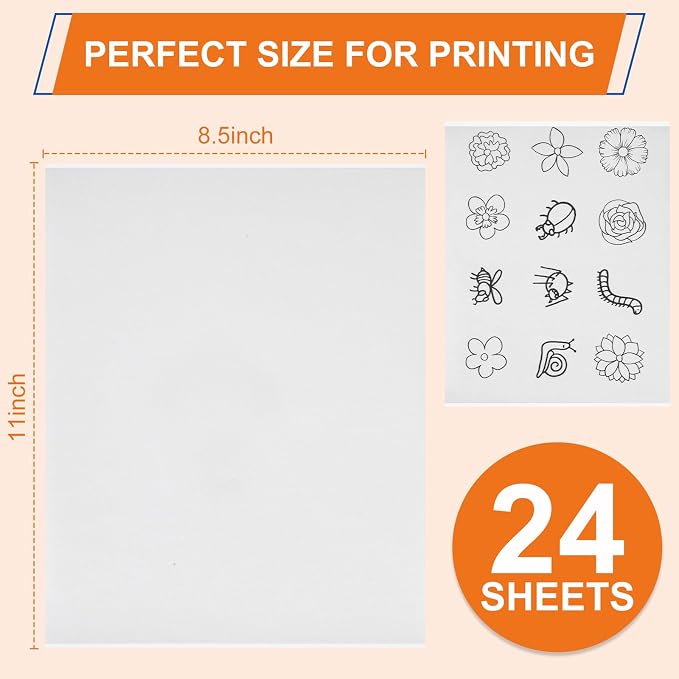 FURWEY 24PCS 8.5"x11" Wash Away Embroidery Stabilizer – Self Adhesive & - Image 2