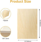 15 Pack Basswood Sheets 12x16x1/8 Inch, Balsa Wood Sheet, 3mm Plywood - Image 2