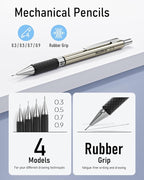 Nicpro 37PCS Art Mechanical Pencil Set, 0.5 mm, 0.7 mm, 0.9 mm & 2PCS 2mm Lead - Image 3