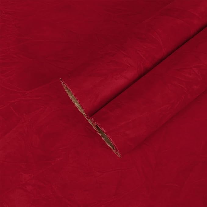 CHIHUT 12''x100'' Red Self Adhesive Velvet Flocking Liner by CHIHUT