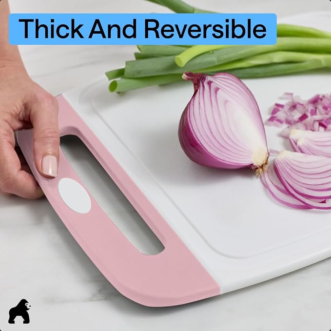 GORILLA GRIP BPA-Free Reversible Kitchen Cutting Board Set of 3, US Designed - Image 7