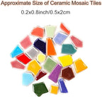 200g Ceramic Mosaic Tiles for Crafts, Irregular Stained Ceramic 0.2"x0.8" - Image 2