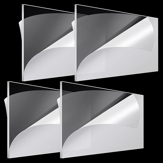 Roowest 4 Pcs 24 x 48 Inch, 1/4 Inch Thick Clear Acrylic Sheets Plastic by Roowest