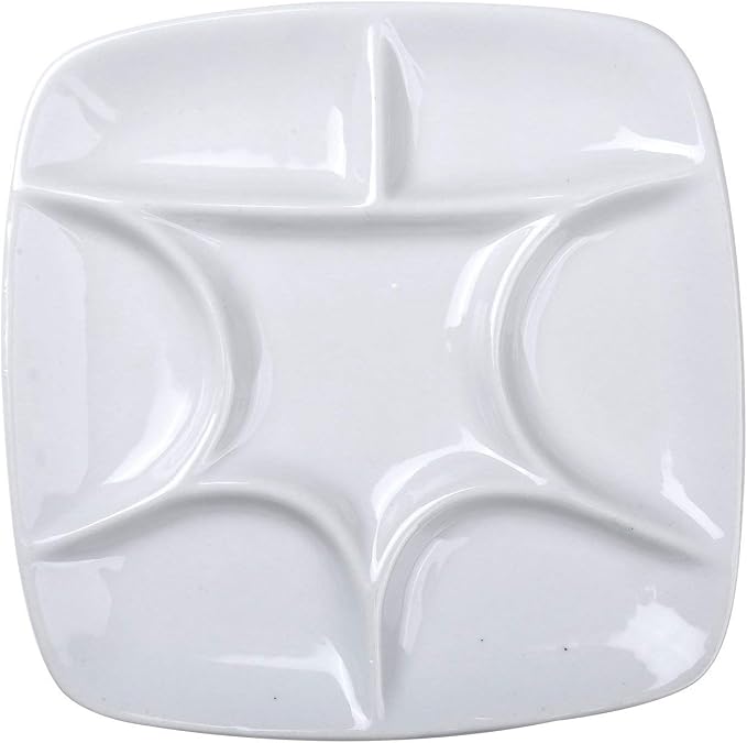 MEEDEN 7-Well Square White Porcelain Artist Paint Palette by MEEDEN