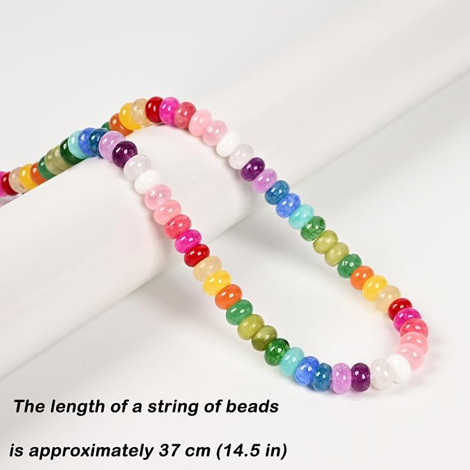 ICAI Beads Natural 5x8mm Rondelle Beads, Natural Abacus Disk Stone Beads Loose - Image 5
