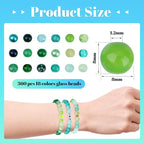 DUQGUHO St Patricks Day Beads for Jewelry Making, 8mm Green Glass Beads for - Image 4
