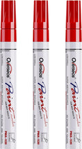 Overseas Red Paint Pens Permanent Markers, 3 Oil Based Paint Makrers | Medium by Overseas