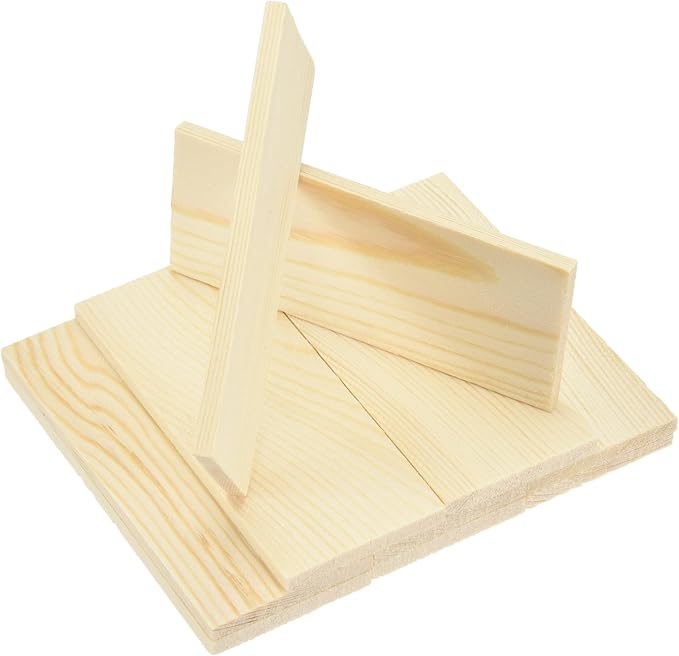 MECCANIXITY 10Pcs Wood Strips Slats, 3/16" x 1‑5/8" x 4" Thin Wood Sticks Flat by MECCANIXITY