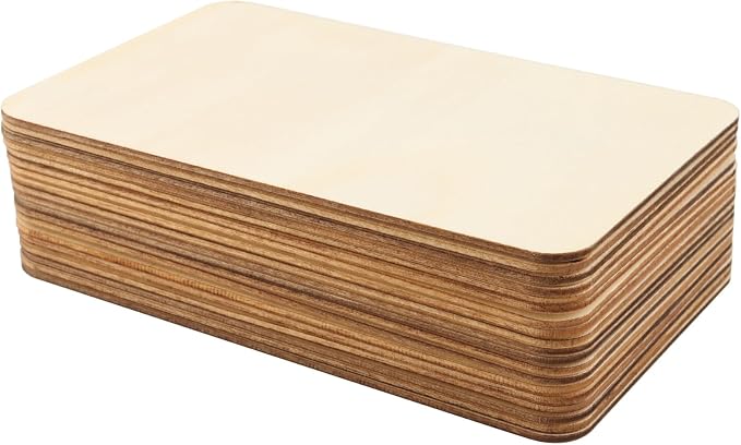ZOENHOU 50 PCS 6 x4 Inch Unfinished Basswood Blanks, Rectangle Wood Pieces - Image 3