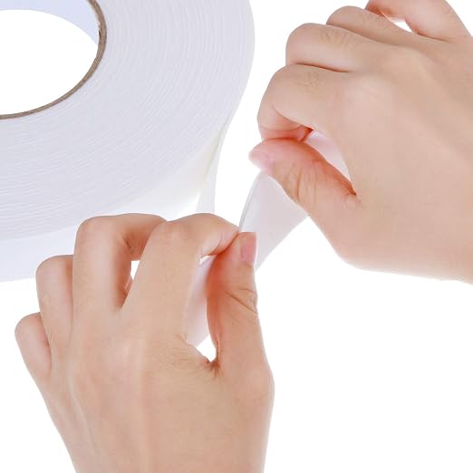 Tatuo 2 Rolls Double Sided Foam Tape 1 Inch by 50 Feet White PE Foam Tape - Image 3