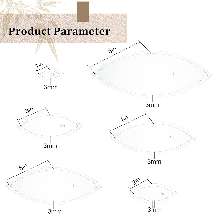 BENECREAT 6PCS Leaf Quilting Templates Set, Quilting Sewing Needlework Craft - Image 2