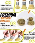 3 Pack Pro Paint Brush Set, Comfy Rubber Handle, Ultra-Smooth & Even Finish - Image 3