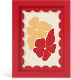 5x7 Picture Frame with Real Glass, Wooden cute 5 x 7 Photo Frame with Wavy Mat by THKRLOF