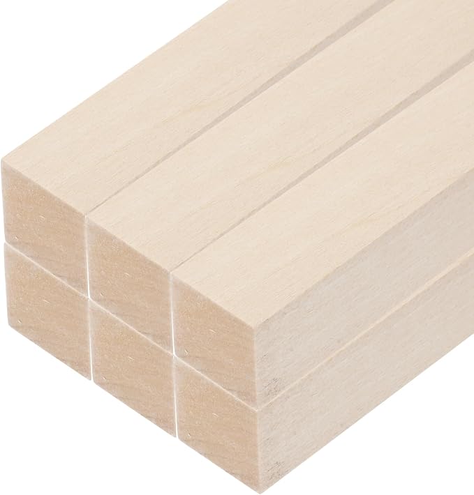 MECCANIXITY 6pcs Wood Sticks, 7/8"x 7/8" x 12" Rectangle Wooden Cube Wood by MECCANIXITY