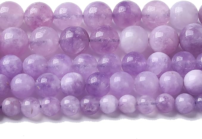 8mm 45pcs Natural Lavender Amethyst Beads Round Loose Gemstone Crystal Energy by NaturalStoneBeads