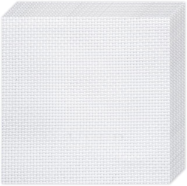 10 PCS White Aida Cloth 14 Count Cross Stitch Fabric | Pre-Cut Squares Fabric by Nitelemn