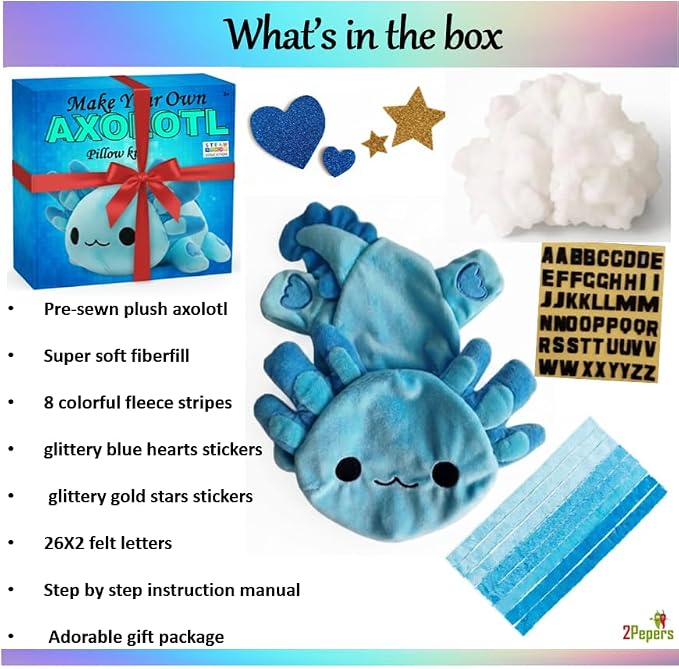Axolotl Plushie Kit, DIY Animal Toy Crafts - Image 5