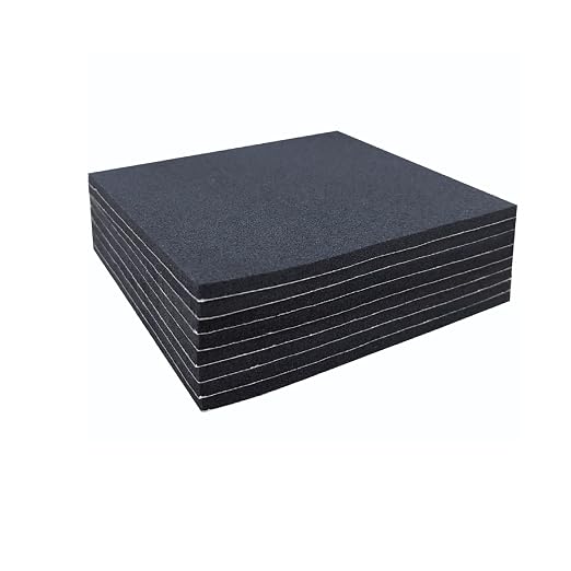 Adhesive Foam Padding 8 Pieces 6"x6"x1/16 Neoprene by TYESMER