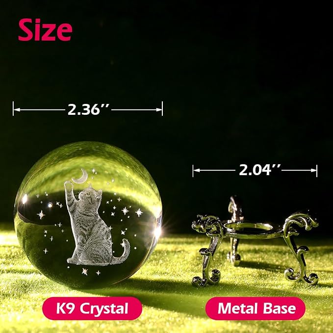 Cat Lover Gifts for Women Cat Crystal Ball Gifts for Christmas Mothers Day | - Image 5