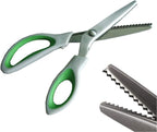 JISTL Green Pinking Shears Comfort Grips Crafts Zig Zag Cut Sewing Scissors by JISTL