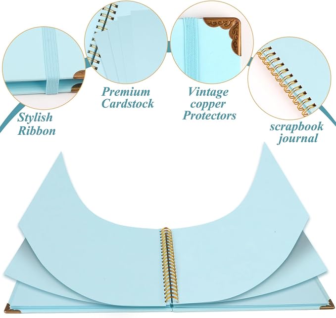 Joyberg Scrapbook 80 Pages, Scrapbooking Supplies 8 x 8 In, Scrapbook Album - Image 4