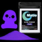 Matio Glow in The Dark Pigment Powder, 15g/0.5oz Purple Luminous Pigments | by Matio