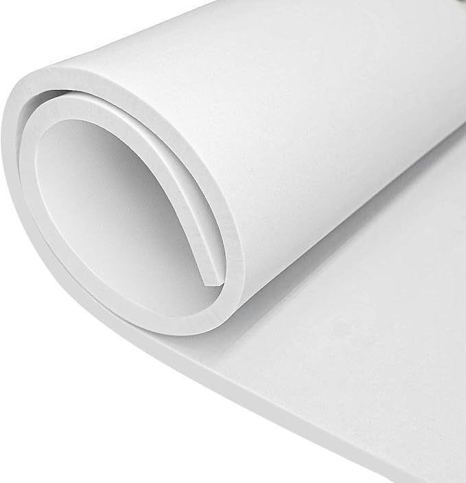biguphate EVA Foam Roll - 8mm White Ultra High Density Craft Foam - 15 x 39 by Biguphate