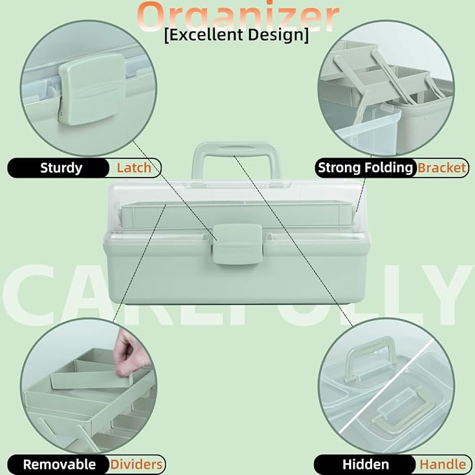 TERGOO 12.5in 3-Layer Multipurpose Craft Organizers and Storage - Image 6