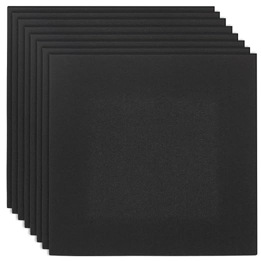 BENECREAT 8 Pcs 12x12inches Black Solid Felt Fabric Sheets by BENECREAT