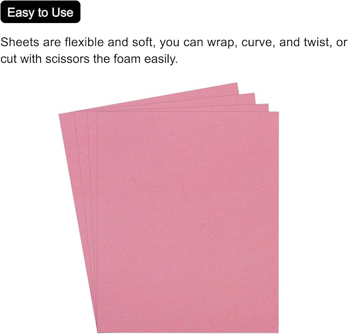 MECCANIXITY EVA Foam Sheets Pink 19.7 Inch x 35.4 Inch 1mm Thick Crafts Foam - Image 4