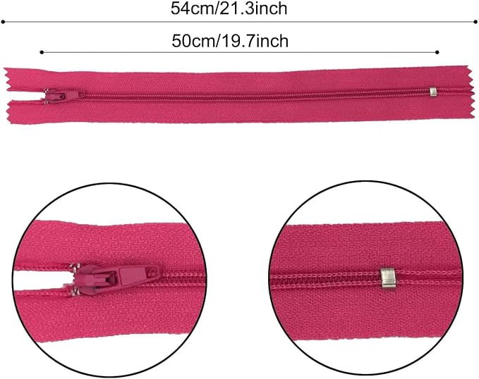 Zippers for Sewing, DOITEM 48 pcs 60cm/24 Inch Zippers Multicolor Nylon Coil - Image 3