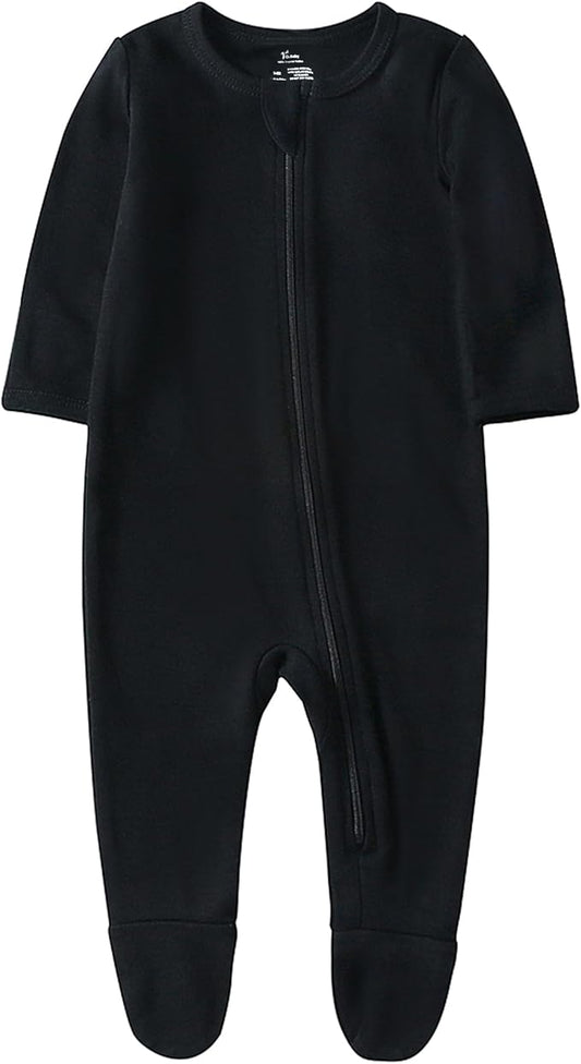 O2 BABY Baby Boys Girls Organic Cotton Zip-Front Sleeper Pajamas, Footed Sleep 'n Play
