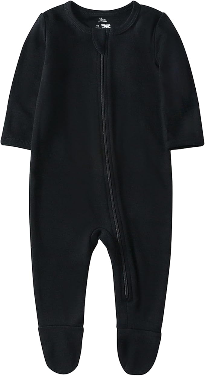 O2 BABY Baby Boys Girls Organic Cotton Zip-Front Sleeper Pajamas, Footed Sleep 'n Play