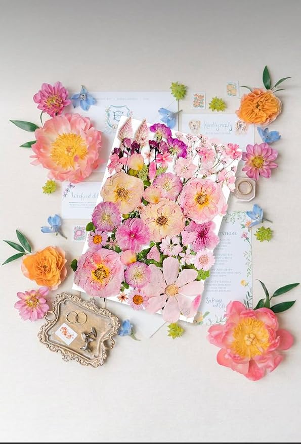 Pink Dried Pressed Flower for Resin, Real Nature Pressing Floral Leaves for DIY - Image 2