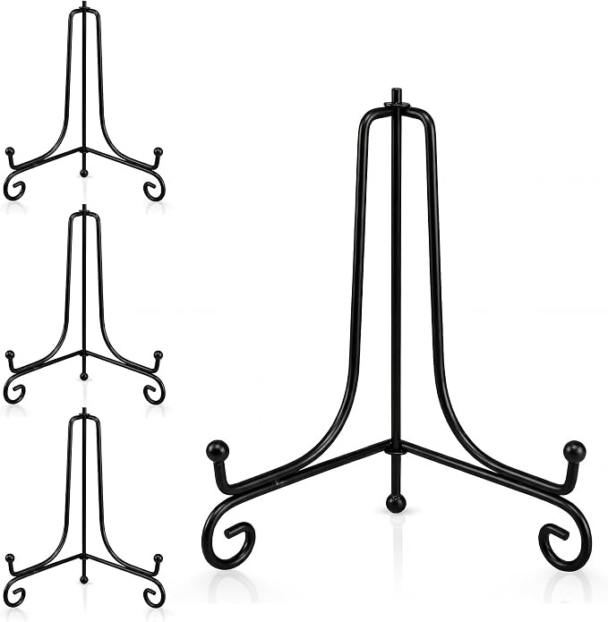 Artliving Plate Stands for Display, 8 Inch Black Iron Easel Plate Display Photo by Artliving