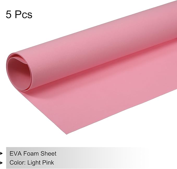 MECCANIXITY EVA Foam Sheets Light Pink 19.7 Inch x 19.7 Inch 1mm Thick Crafts - Image 3