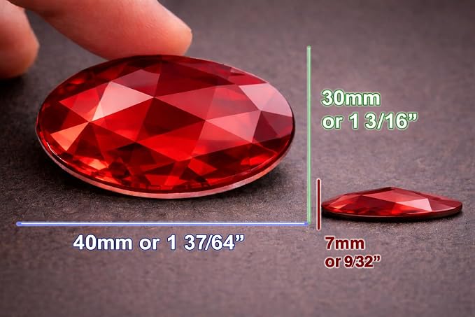 40x30mm Large Flat Back Oval Acrylic Rhinestones Cosplay Costume Gems Plastic - Image 4