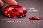 40x30mm Pink Fuchsia .NAT01 Large Flat Back Oval Acrylic Rhinestones Cosplay - Image 4