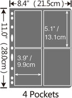 MUDOR Stamp Pages for Stamp Collection Album Binder Book, 10 Sheet 4 Grids | - Image 3