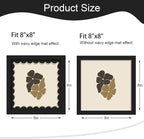 8x8 Picture Frame with Wavy Mat, Wooden Real Glass 8 x 8 Photo Frame - Image 2