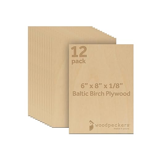 Baltic Birch Plywood, 3 mm 1/8 Craft Wood, B/BB Grade Baltic Birch Sheets by Woodpeckers
