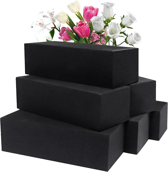 Prashent 6 Pcs Black Floral Foam Blocks by Prashent