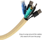 25ft - 1/2 inch Braided Cable Management Sleeve Cord Protector - Self-Wrapping - Image 2