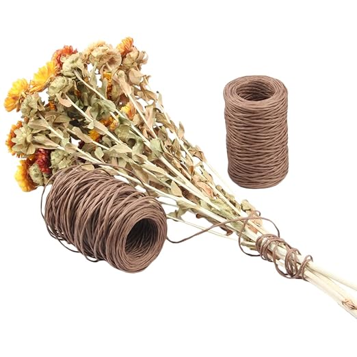 Floral Wire, 2 Rolls Rustic Paper Wrapped Metal Wire 14 Gauge 328 Feet | Bind - Image 4