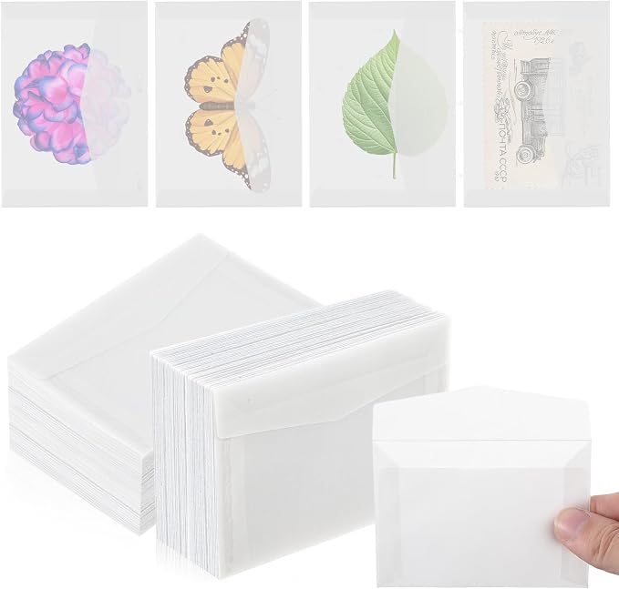 200 PCS Glassine Envelopes 3.9 × 2.8 Inch Glassine Paper Bags by Unknown