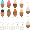 FASHEWELRY 16Pcs Wood Resin Earrings Charms Teardrop Wooden Earring Findings by FASHEWELRY
