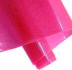 ONEART | Pink Transparent Glitter Vinyl Roll, 0.7 mm Solid Clear PVC Jelly by ONEART