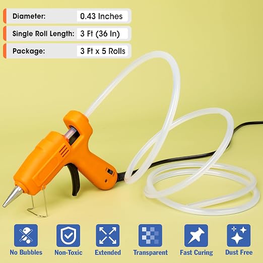 5 Rolls Hot Glue Sticks, Full Size 3 FT Long x 0.43" Diameter Glue Sticks - Image 2